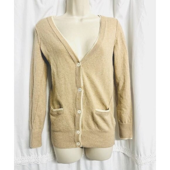 J.Crew Women Wool-Cashmere Button-Up, Flattering V-Neckline Cardigan Sweater XS - Picture 2 of 7